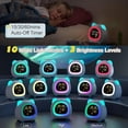 thumbnail image 6 of Sailstar Kids Alarm Clock, Ok to Wake Sleep Training Clock with Night Light, Dual Alarm, Auto-Off Display, Blue Cat Design, 6 of 9