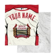Busch Stadium Limited Edition Personalized Silk Touch Sherpa Throw Blanket