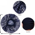 thumbnail image 2 of CUZIBR Womens Satin Bonnet Hat Fashionable Soft Floral Print Hair Sleep Skullcap Leisure Soft Hair Wrap Slouch Breathable Curly Hair Bonnet Night Caps Pleated Ruched Shower Cap,Blue,One Size, 2 of 2