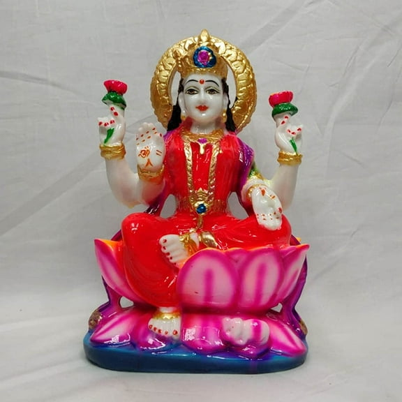 Hindu Goddess Laxmi Statue Lakshmi Sculpture Figure India Idol Figurine Murti Pooja Decor Diwali Gifts Hinduism Goddess of Wealth Prosperity Statue Office Home Temple Decor India Art - AtoZ India Cart