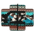 thumbnail image 2 of Renewold Car Center Console Cover Scratch Resistant Armrest Seat Box Cover with Organizer Pockets Console Lid Protector Cushion Fit for Most Cars Vehicles SUVs, American Tribal Cow Print Teal Brown, 2 of 9