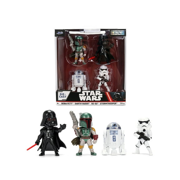 Set of 4 Diecast Figures "Star Wars" Movie Franchise "Metalfigs" Series Diecast Models by Jada