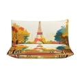 thumbnail image 4 of Quilt Cover Set Fashionable Printed Bedding Covers with Pillowcase Home Textiles, Paris Pride Eiffel Tower Queen (90"x90"), 4 of 5