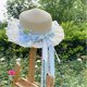 thumbnail image 2 of Guardurnaity Sombrero de paja estilo girasol para mujer, sombrero con flores, sombrero estilo bosque, sombrero de paja con cinta para niña, Sombreros tipo+1, 2 of 6