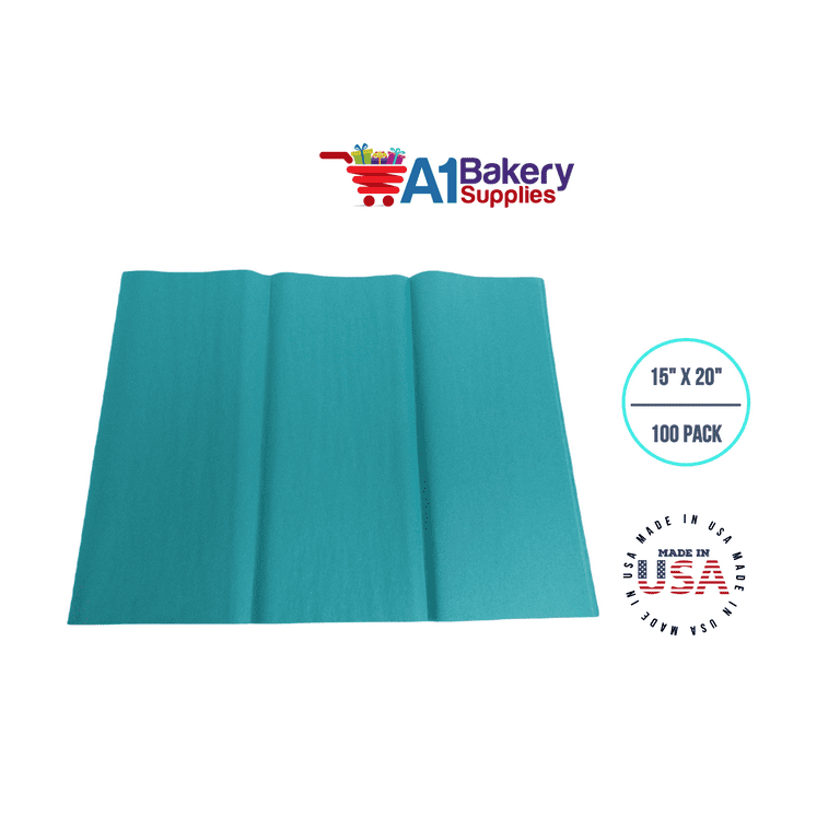 Caribbean Teal Tissue Paper Squares, Bulk 100 Sheets, Premium Gift Wrap and Art Supplies for Birthdays, A1 Bakery Supplies, Large 15 inch x 20 inch