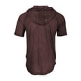 thumbnail image 2 of ZIMEGO Men's Short Sleeve Hoodie - Vintage Color Dyed Pullover Hooded Henley Shirt, 2 of 7