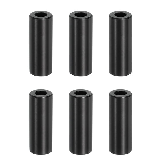 6PCS Aluminum Spacers, 1/4" x 1/2" Metal Spacers Aluminum 1-1/4 " L Spacer Screw Standoff Round Unthreaded Standoff Bushing for 1/4inch Screw Bolts, Black Black
