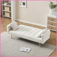 thumbnail image 2 of 71.7-Inch Teddy Fleece 3-Seat Sofa Bed with 2 Pillows – Modern Cozy for Living Room & Bedroom, 2 of 10