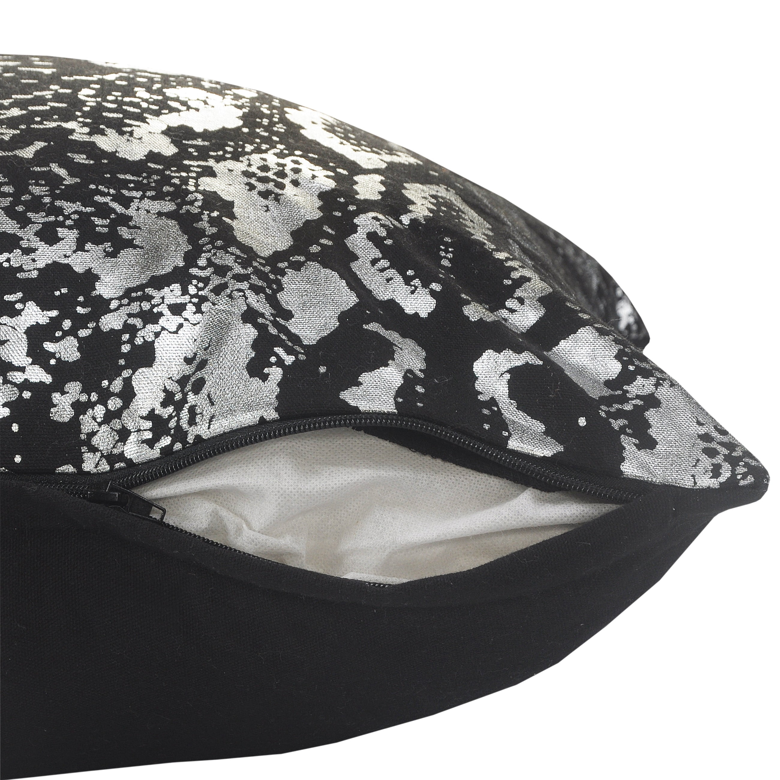 Ox Bay 20" x 20" Black/ Silver Animal Organic Cotton Pillow Cover
