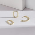 thumbnail image 2 of 10 Pairs 18K Gold Plated Hoop Earrings for Women Geometric Minimalist Rectangle Huggie Hoops Earrings Oval Endless Hoop Earring Trendy Square Hoops Earring for Women Jewelry Real 18K Gold Plated, 2 of 5