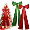 thumbnail image 2 of Yesbay Christmas Tree Topper Bow Large Tree Topper Satin Bow Decoration for Home Wedding Birthday Party Holiday Decor, 2 of 8