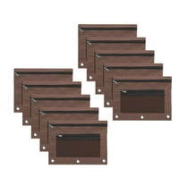 10Pack Pencil Pouches for 3 Ring Binder, Smooth Zipper 3 Ring Binder Pencil Pouch, Pencil Case for Binder, Clear Top Binder Pencil Pouch, Pencil Bag with 3 Re-enforced Grommets