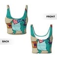 thumbnail image 5 of Fotbe Cool Dino Playing Skateboard Pattern Womens' Sports Bra Longline Wirefree Padded with Medium Support Sports Moisture-Wicking Workou Vest,Tank Top-Medium, 5 of 7