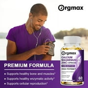 Orgmax Calcium Magnesium Zinc Capsules with Vitamin D3 Supplement - 120 Capsules