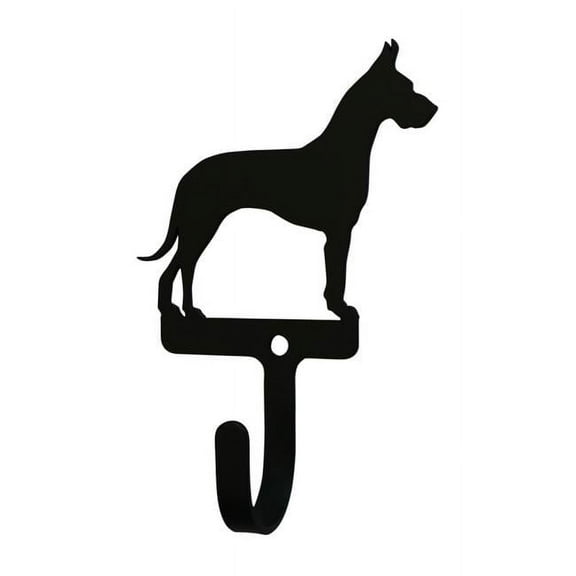 Village Wrought Iron WH-321-S Great Dane Wall Hook, Small