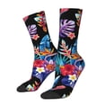 thumbnail image 2 of Uemuo Tropical Palm Leaves Pattern Women's Crew Socks, Soft Durable Breathable Moisture-Wicking with Odor Control Cotton socks, 2 of 9