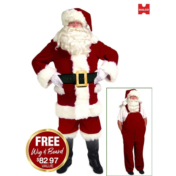 Velvet Santa with Overalls Adult