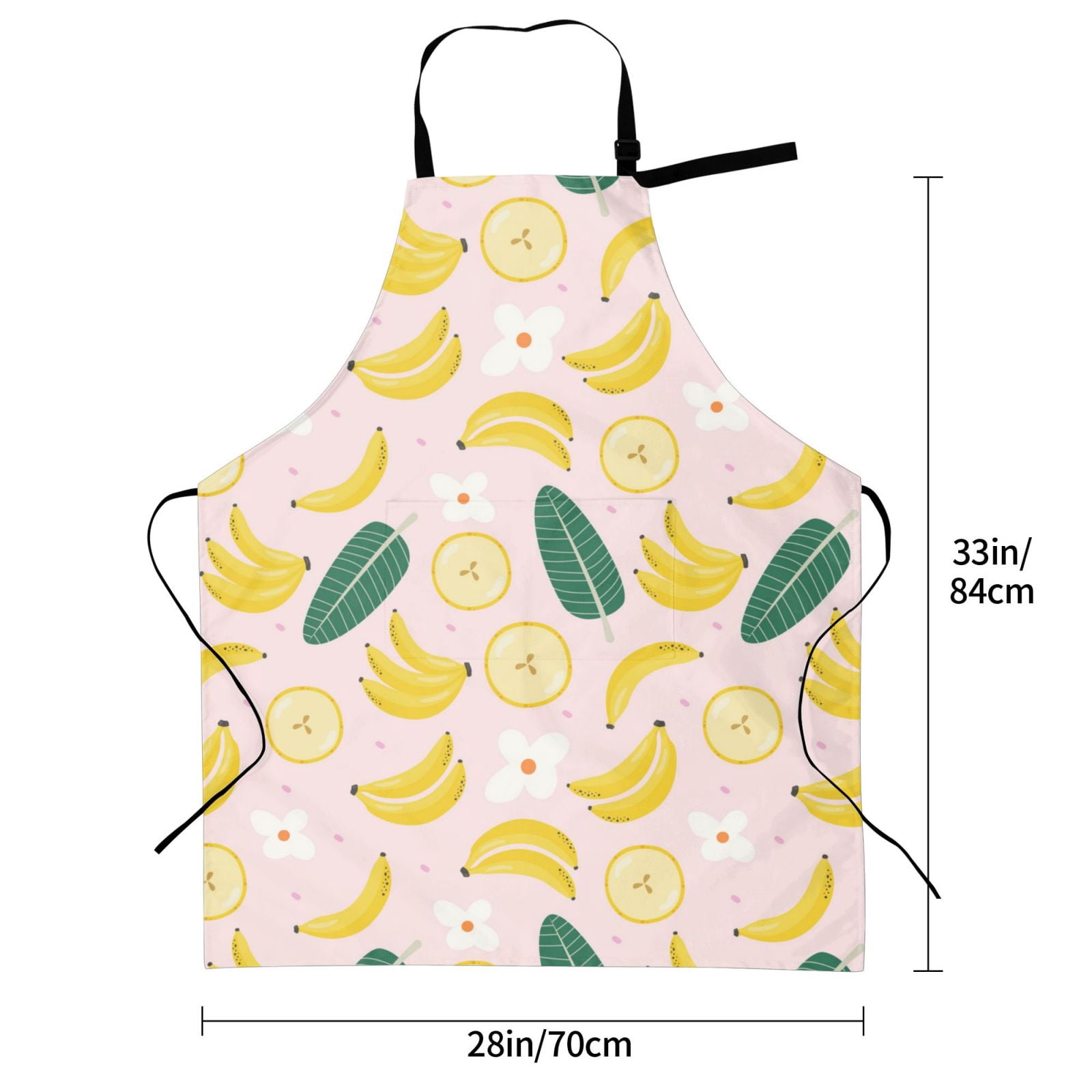 Kdxio Banana With Leaves Apron with Pockets Adjustable Kitchen Aprons for Men Women Waterproof Aprons for Cooking,Drawing,Crafting, Baking Household Cleaning