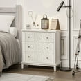 thumbnail image 3 of COZAYH 3-Drawer Flower Motif Dresser for Home & Bedroom, Fully Assembled, White, 3 of 8