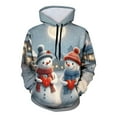 thumbnail image 4 of Ounisa Women's Novelty Christmas Santa Claus Snowman Print Hoodies Long Sleeve Hooded Sweatshirt Jacket with Pocket, 4 of 8