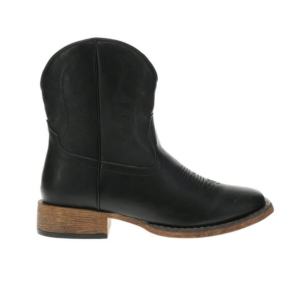 Roper Womens Shayla Embroidered Square Toe Zippered Cowboy Ankle Boots