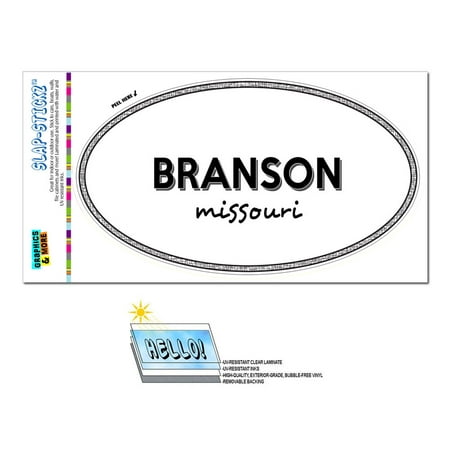 Branson, MO - Missouri - Black and White - City State - Oval Laminated