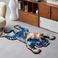 thumbnail image 2 of 5x3.3ft Tibetan Tiger Area Rug Hand Tufted High Pile Carpet, Machine Washable with Nonslip TPR Backing - Bedroom, Bathroom, Living & Dining Room Home Décor, 2 of 12