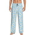 thumbnail image 2 of Goofa Floral Daisy Printed Soft Pajama Pants for Men, Wide Leg Comfy Casual Lounge Yoga Pants-Medium, 2 of 9