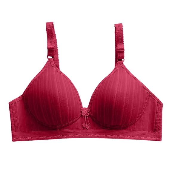 Gyexs Women's Push Up Wireless Bra Support Comfort No Underwire Bralette Everyday Wear Underwear Jelly Bras for Women, Red, Size 38