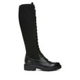 thumbnail image 3 of Sam Edelman Lila Black Lace Up Round Toe Block Heel Classic Tall Combat Boots (Black, 6), 3 of 6
