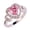 Pink, variant on Womens Fashion Trend Electroplated Zircon Ring Copper Platinum Plated Pink Colorful Style Fashion Simplicity Ring