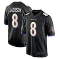 thumbnail image 2 of Youth Baltimore Jackson 8 Purple Player Game Stitched T-shirts Performance Top, Medium, 2 of 2