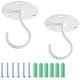 thumbnail image 1 of 2pcs-Gancho de hierro de pared-Blanco Adepaton HMHZ743-2, 1 of 7