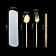 thumbnail image 6 of Mdesiwst Flatware Kit Korean Style Dust-proof Stainless Steel Chopsticks Fork Spoon Dinner Set for Daily Use, 6 of 8