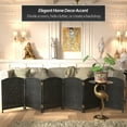 thumbnail image 2 of Red Lantern 2 ft. Short Diamond Weave Fiber Folding Screen - Black - 6 Panel, 2 of 7
