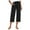 Black, variant on Capri Pants for Women Summer Casual Elastic Waist Wide Straight Leg Cropped Sweatpants with Pockets
