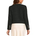 thumbnail image 3 of INSPIRE CHIC Tweed Jacket for Women's Long Sleeve Casual Work Office Sequins Short Outwear, 3 of 6