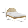 thumbnail image 3 of Platform Bed Frame, Queen, Oak Brown, Rattan, Wood, Hotel Bedroom, Modern Contemporary, HB38242, 3 of 10