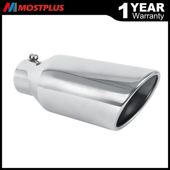 MOSTPLUS 3" Inlet 5" Outlet 12" Long Truck Diesel Bolt On Exhaust Tip Stainless Steel