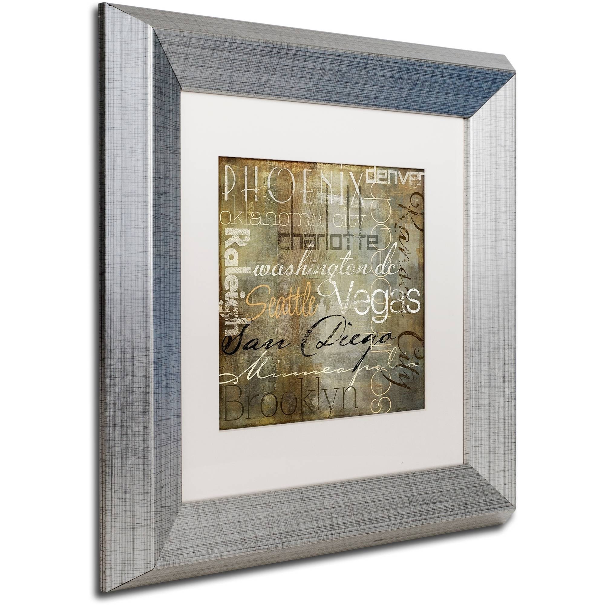 Trademark Fine Art "Cities of the World II" Canvas Art by Color Bakery White Matte, Silver Frame
