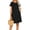 Black, variant on Women's Flounce Sleeve Round Neck Dress with Pockets Mini Length Short Sleeves 65% polyester 30% viscose 5% elastane