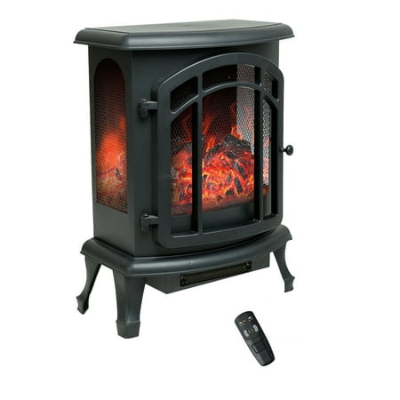 

FLAME&SHADE Portable Freestanding Electric Fireplace Stove Heater with Remote 24