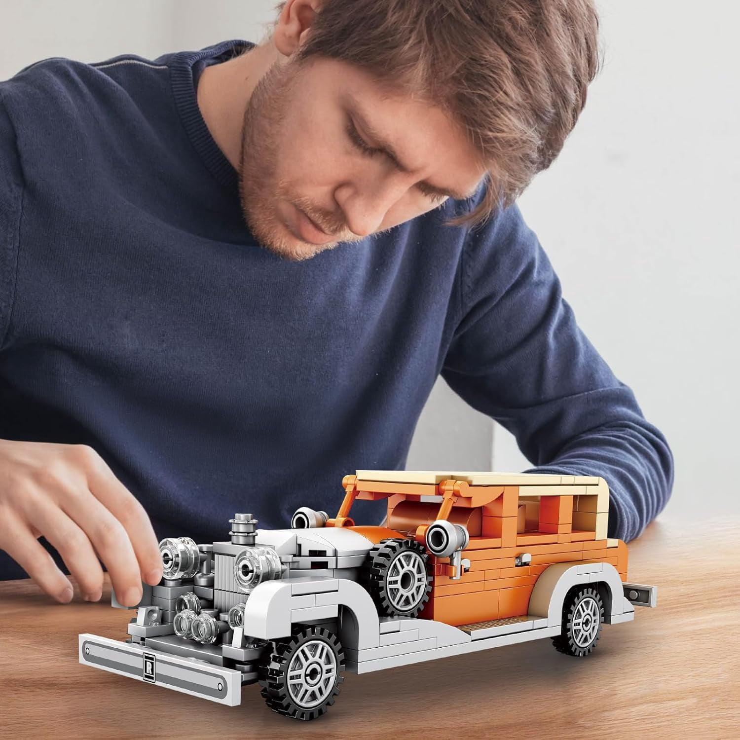 Classic Car Building Set for Adults, Retro Race Cars, Vintage Sports Car Collectible Decor Model Kit, Ideas for Adults (326Pices)