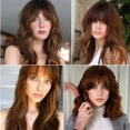 thumbnail image 2 of Decodeary Lifelike Texture And Easy To Fix Real Hair Clip In Bangs For Party Bangs Hair Light Brown, 2 of 6