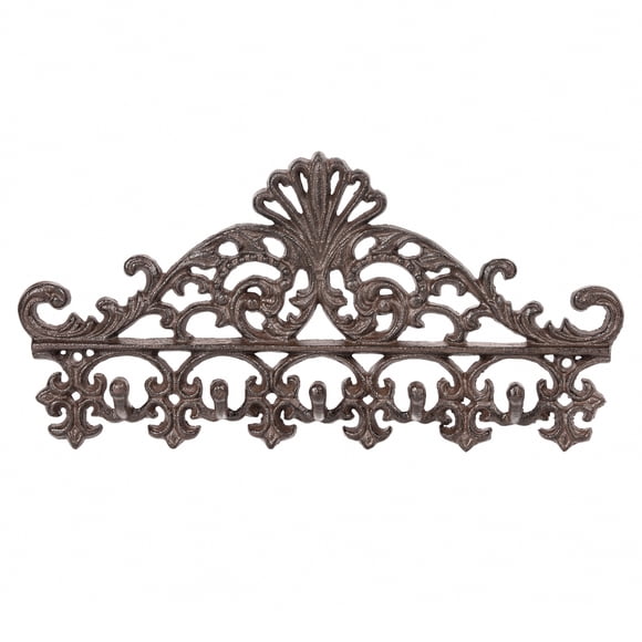 Sungmor Gancho para Abrigo de Hierro Fundido Vintage con Crisantemos con 5 Hooks, Perchero de Pared Resistente, Colgador Decorativo de Filigrana para Abrigos, Toallas y Llaves