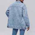 thumbnail image 6 of SUNBS Jean Jacket For Women Denim Jacket With Pocket Button Down Loose Fit Style, 6 of 8