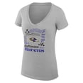 thumbnail image 2 of Women's G-III 4Her by Carl Banks  Heather Gray Baltimore Ravens Super-Slim Fit Lightweight Collage Team V-Neck T-Shirt, 2 of 3