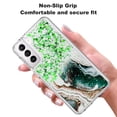 thumbnail image 4 of Samsung Galaxy S21 Plus 5G Phone Case, Rosebono Hybrid Bling Glitter Sparkle Epoxy Graphic Marble Colorful Silicone Skin Cover Armor Case for Samsung Galaxy S21 Plus 5G (Green), 4 of 6