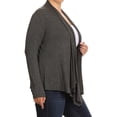 thumbnail image 2 of Women's Plus Size Casual Long Sleeve Draped Open Front Solid Cardigan XL-4XL, 2 of 5
