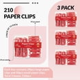 thumbnail image 3 of NEEWAY Colorful Paper Clips Assorted Sizes, Small and Large Paperclips, 210 Count, 3 Pack of 70 (Light Multicolor), 3 of 10
